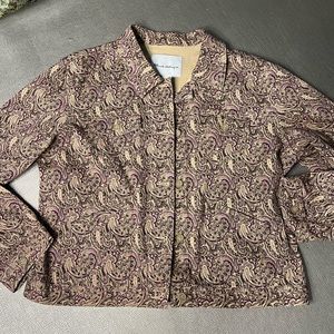 Telluride clothing co paisley bomber jacket button front XL